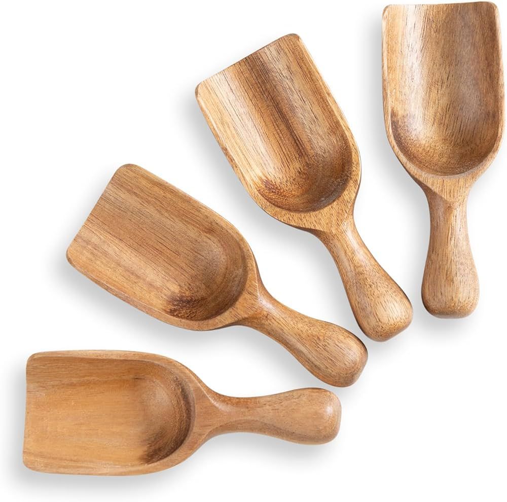 GinSent Wood Coffee Scoop-4 Pieces Small Measuring Spoons for Ground Coffee,Tea,Sugar,Seasoning-M... | Amazon (US)