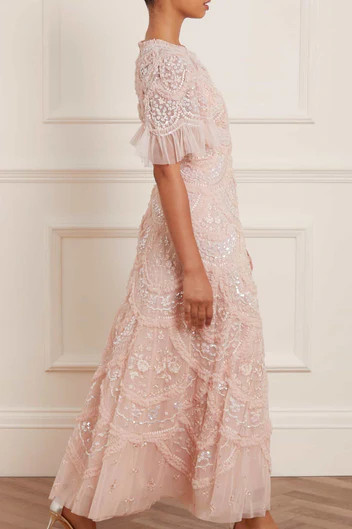 Carmen Ruffle Ankle Gown | Needle & Thread US