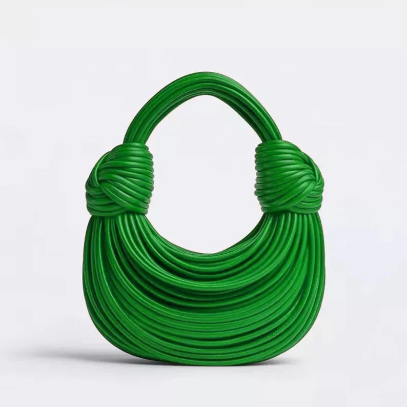 WOMEN STYLISH HANDBAG Double Knot Bag Fashion Designer Bag Calfskin Genuine Leather Bag Tote Hobo... | Etsy (US)