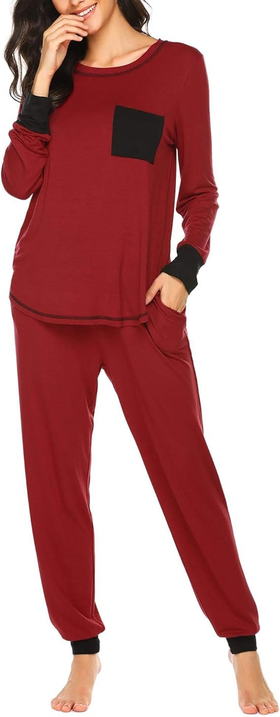 Ekouaer Pajamas Women’s Long Sleeve Sleepwear with Long Pants Soft Loungewear Pj Set S-XXL | Amazon (US)