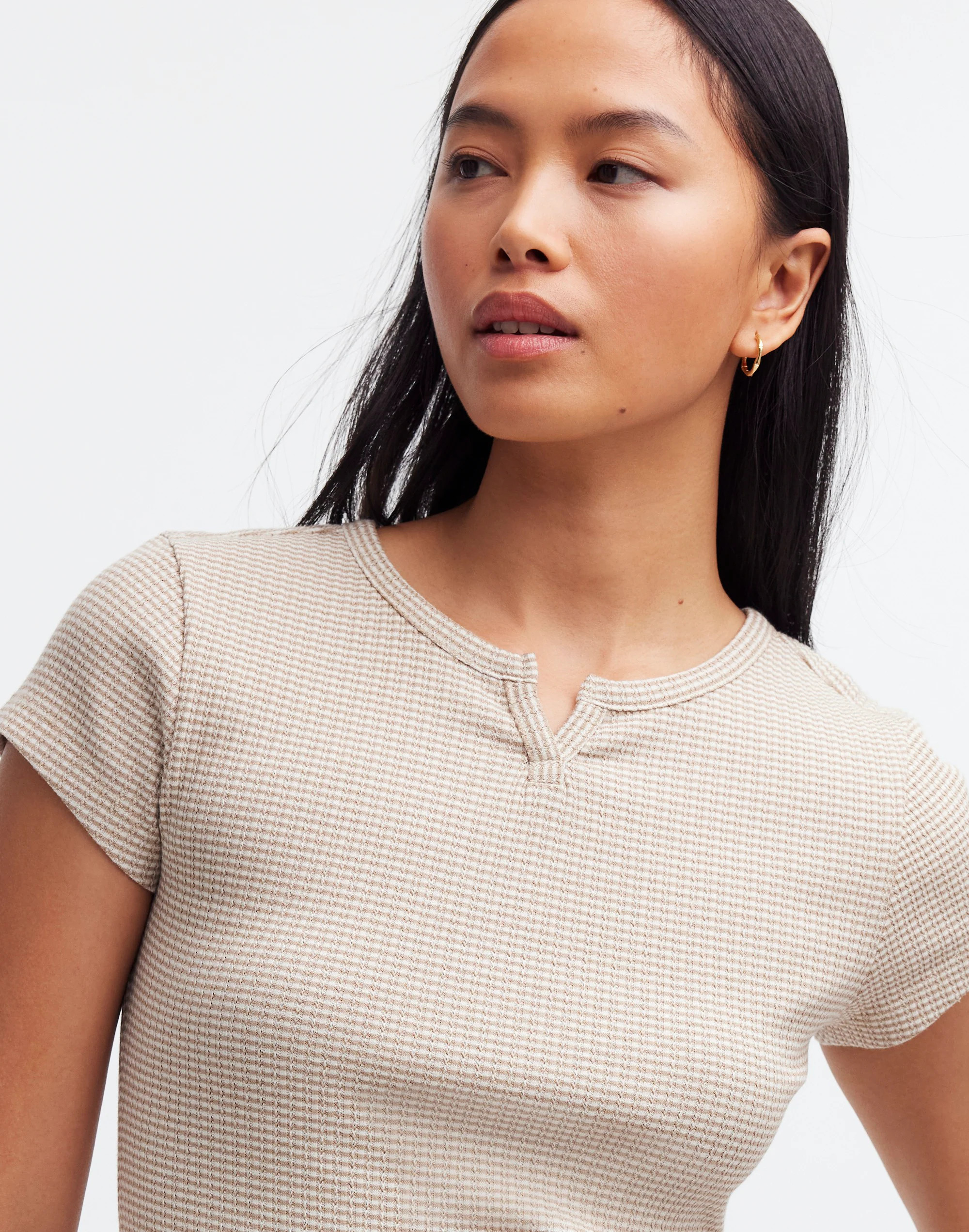 Ribbed Split-Neck Tee | Madewell