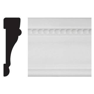 11/16 in. x 2-1/4 in. x 96 in. Polystyrene White Beaded Casing Molding | The Home Depot