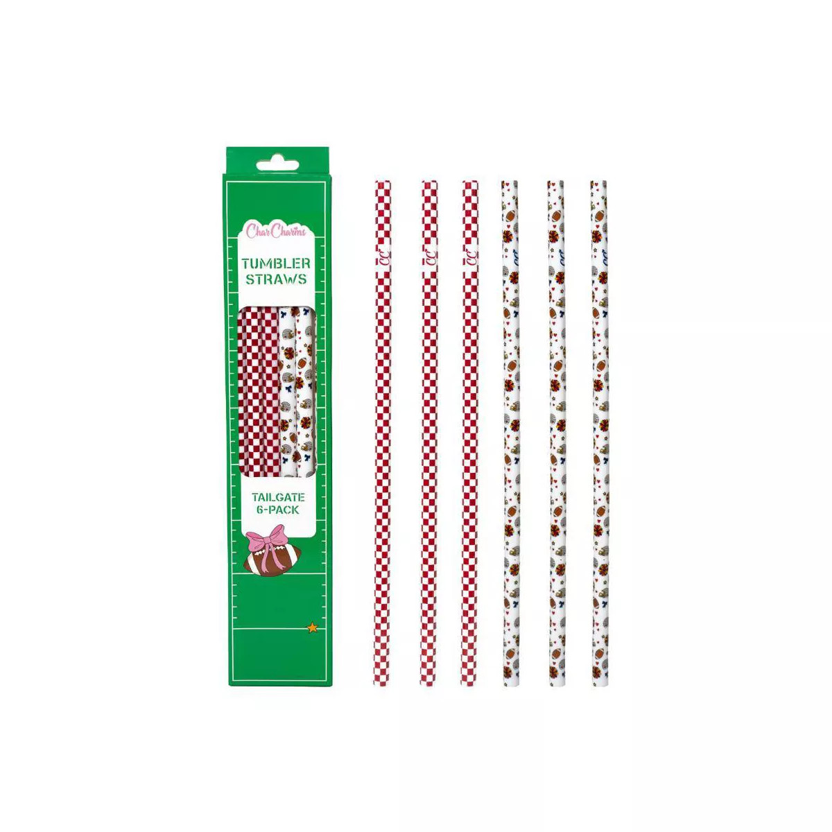 CharCharms 6pk 40oz Tailgate Water Bottle Straws | Target