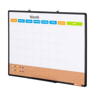 36 in. L x 24 in. W Whiteboard and Cork Board Combo with Aluminum Frame-2-in-1 Magnetic Dry Erase Framed Memo Board | The Home Depot