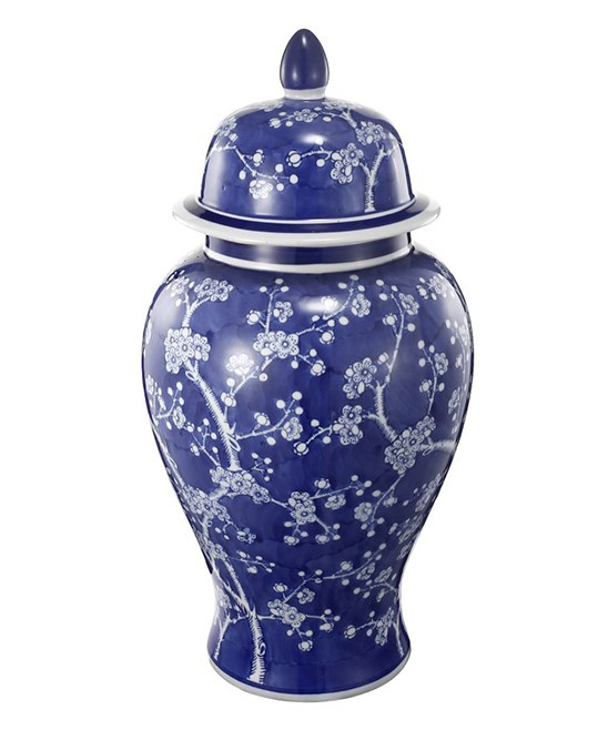 Established 98 Decorative Jars - Cobalt & White Floral Print Ginger Jar Decor | Zulily
