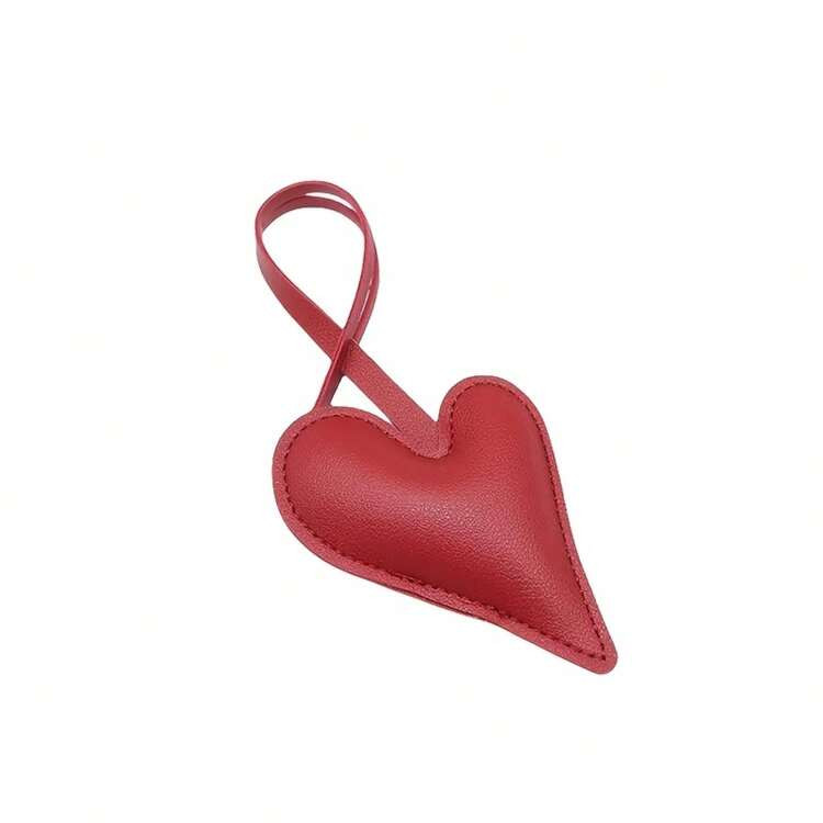 1pc PU Leather Irregular Heart Keychain Pendant - Vibrant Red & Multiple Colors, Durable Women's Bag Charm For Purses, Backpacks, Car Decor - Unique Birthday & Holiday Gift Accessories, Purse Accessory, Stylish Accessory, Quality Craftsmanship | SHEIN