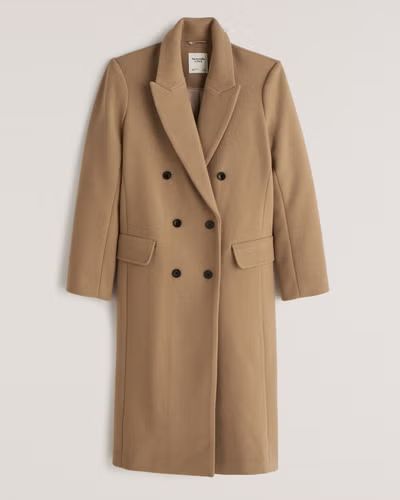 Double-Breasted Wool-Blend Dad Coat | Abercrombie & Fitch (US)