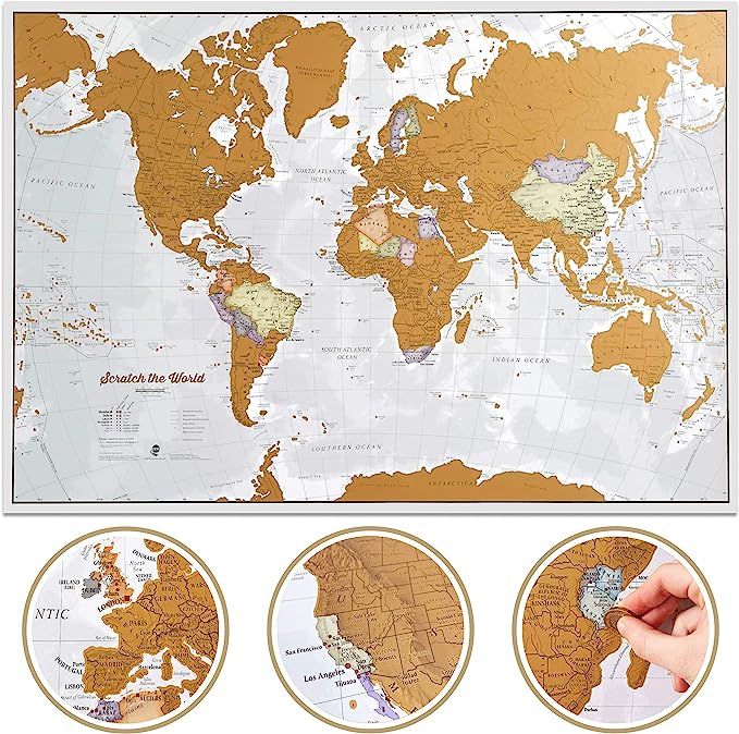 Scratch The World Travel Map - Scratch Off World Map Poster - X-Large 23 x 33 - Maps Internationa... | Amazon (US)