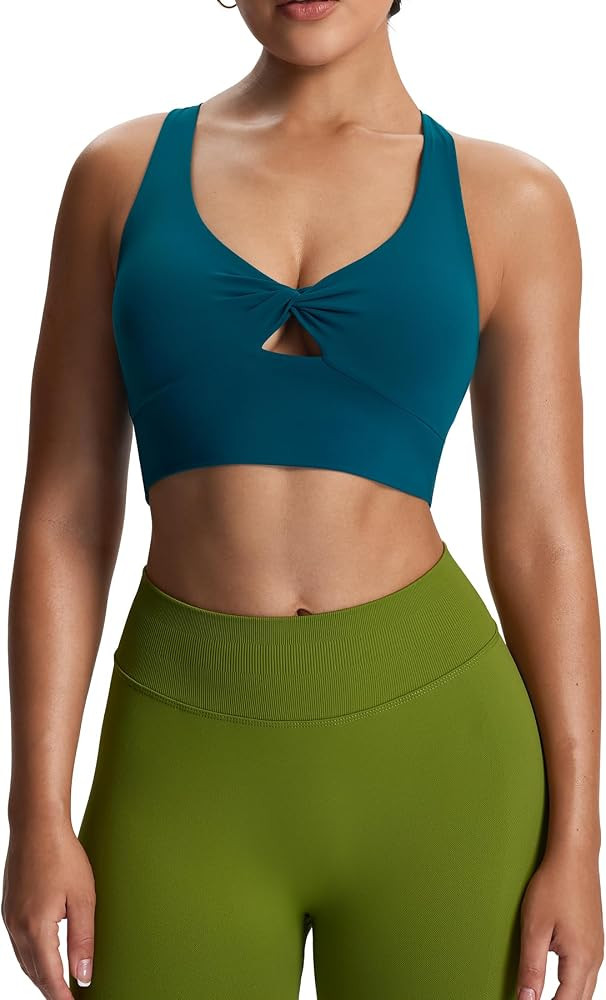 Aoxjox Women's Workout Sports Bras Twist Front Fitness Training Gym Bra Yoga Crop Lola Tank | Amazon (US)
