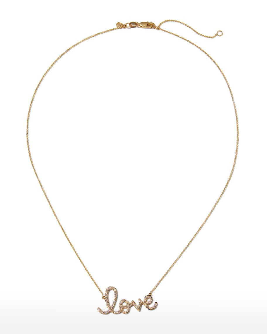 Sydney Evan Large 14k Yellow Gold & Diamond Love Necklace | Neiman Marcus