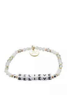 Gold Tone Believe Beaded Bracelet | Belk