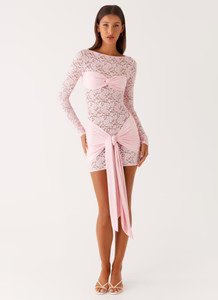 Consie Long Sleeve Mini Dress - Pink | Peppermayo (Global)