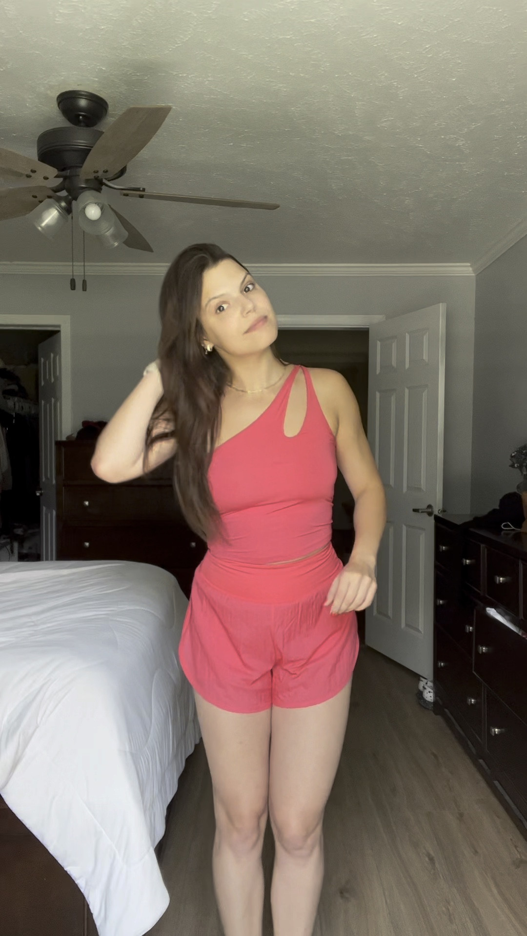 Target matching set. Target style. Target circle week. Target active wear. All in motion set. Workout set. One shoulder top. One shoulder sports bra. Athletic shorts. Running shorts. Workout clothes. Workout outfit. Mom ootd. Mom style. Summer style. 

#LTKSummerSales #LTKFindsUnder50 #LTKActive