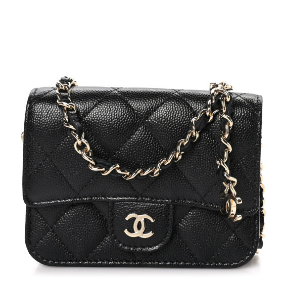 Caviar Quilted Mini Chain Belt Bag Black | FASHIONPHILE (US)