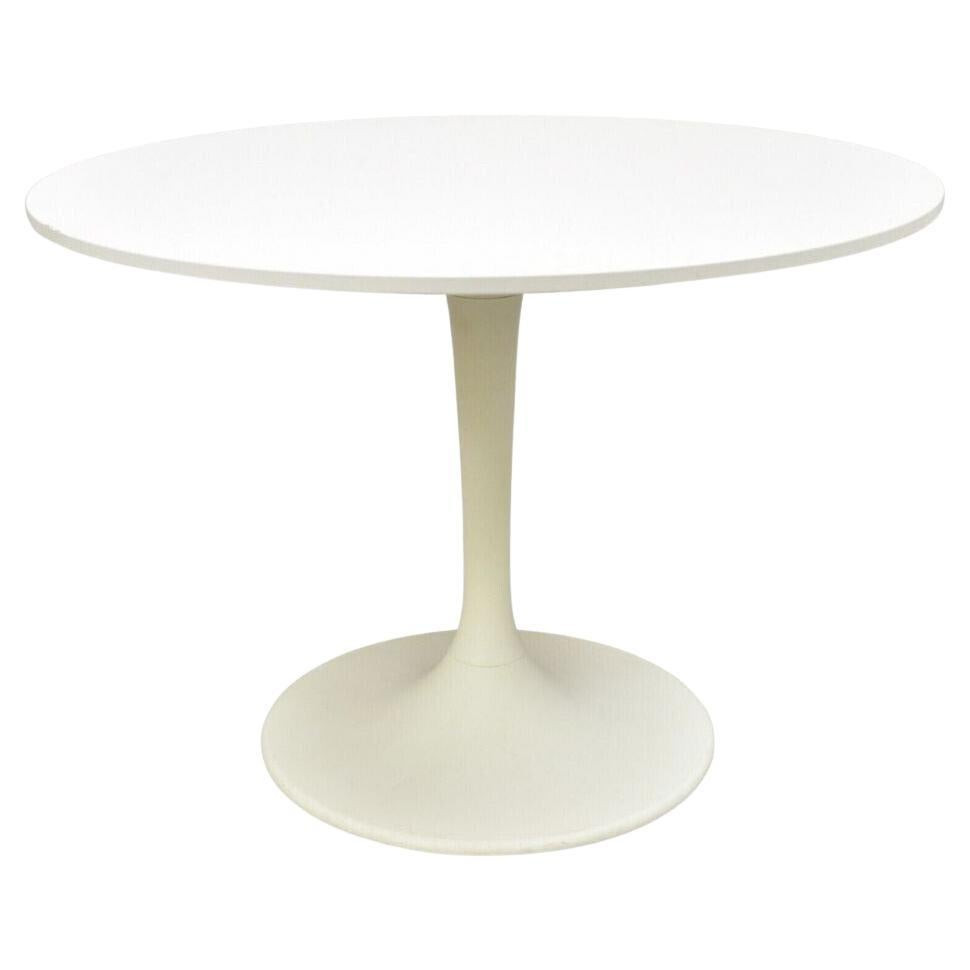 Vintage 1999 Ikea Docksta 13040 41" Round White Tulip Base Dining Table | 1stDibs
