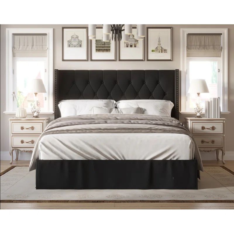 Aldemar Tufted Upholstered Panel Bed | Wayfair North America