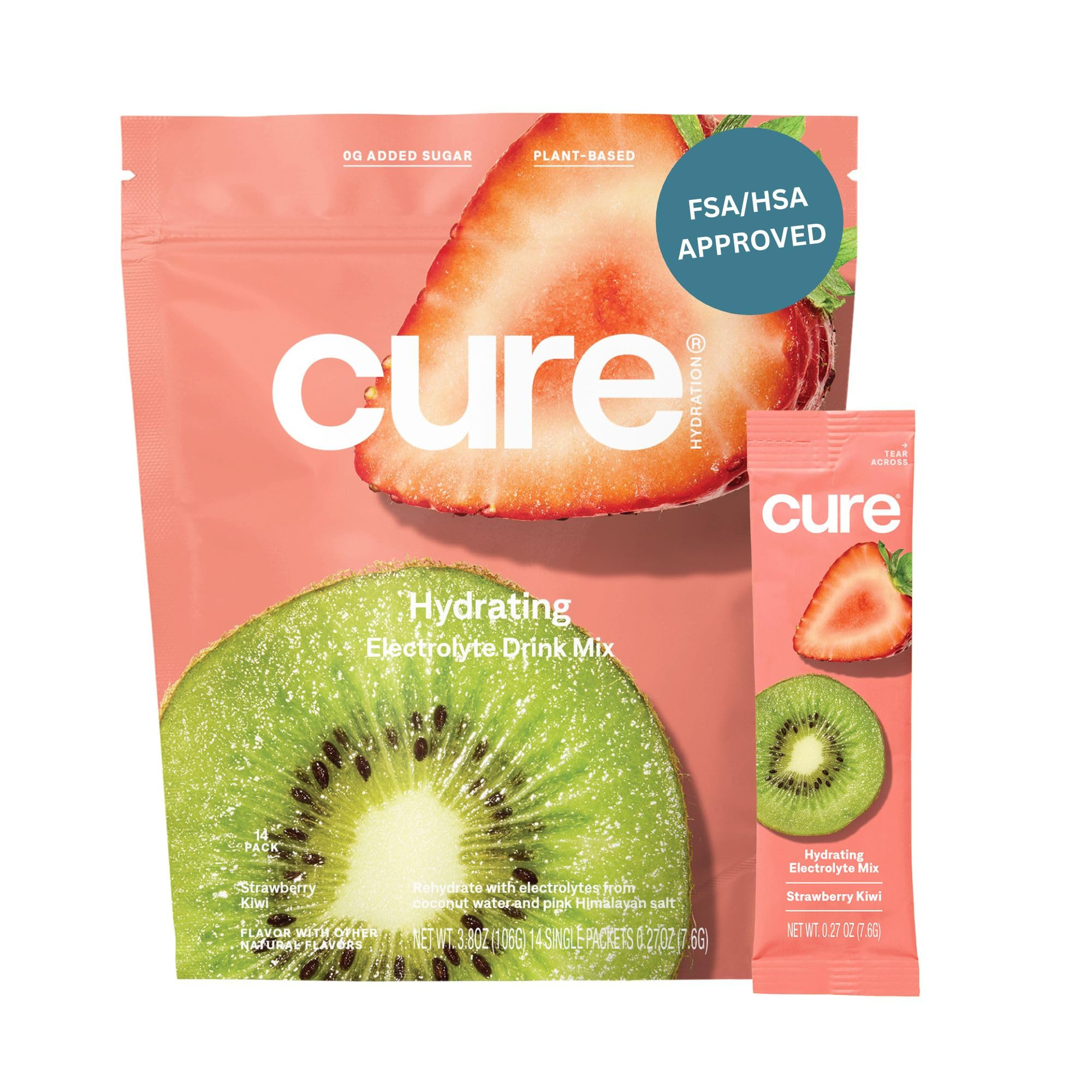 Cure Hydration | Plant-Based Electrolyte Drink Mix | No Added Sugar | FSA & HSA | Dehydration Rel... | Amazon (US)