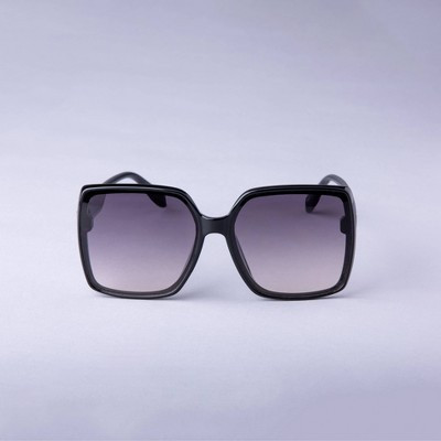 Women's Oversized Square Butterfly Sunglasses - A New Day™ Black | Target
