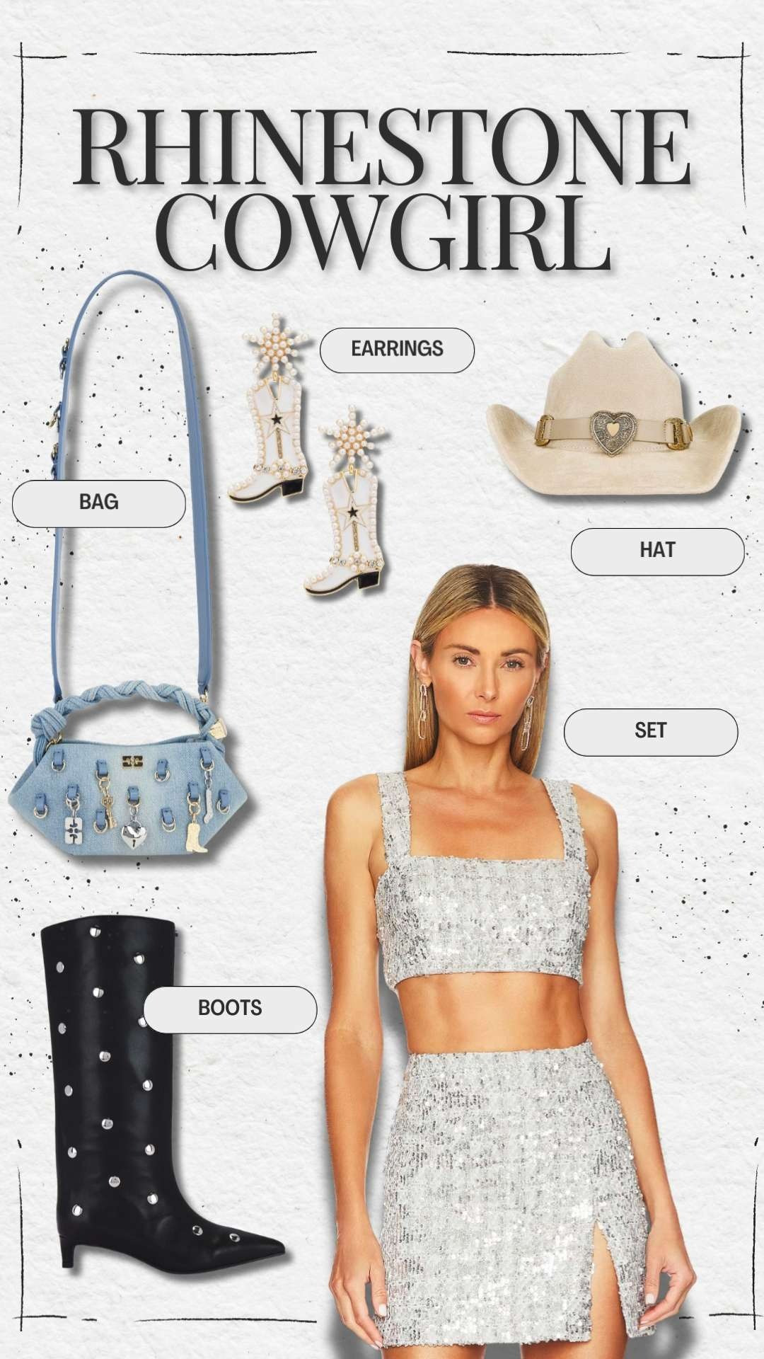
Sparkle like the star you are, cowgirl 💫🤠 This Rhinestone Cowgirl outfit is giving full western glam fantasy with sparkly fringe, metallic boots, and statement accessories — all linked from REVOLVE for your next country concert, Nashville bachelorette, or rodeo-ready night out. Think denim meets disco, cowgirl boots with attitude, and bold western flair. Whether you're headed to Broadway, Stagecoach, or your own Yeehaw-themed party, this look was made to shine under the lights ✨ Shop the full rhinestone cowgirl edit on LTK — your boots were made for more than just walking 👢💎
 

 #LTKFestival #LTKParties #LTKWedding