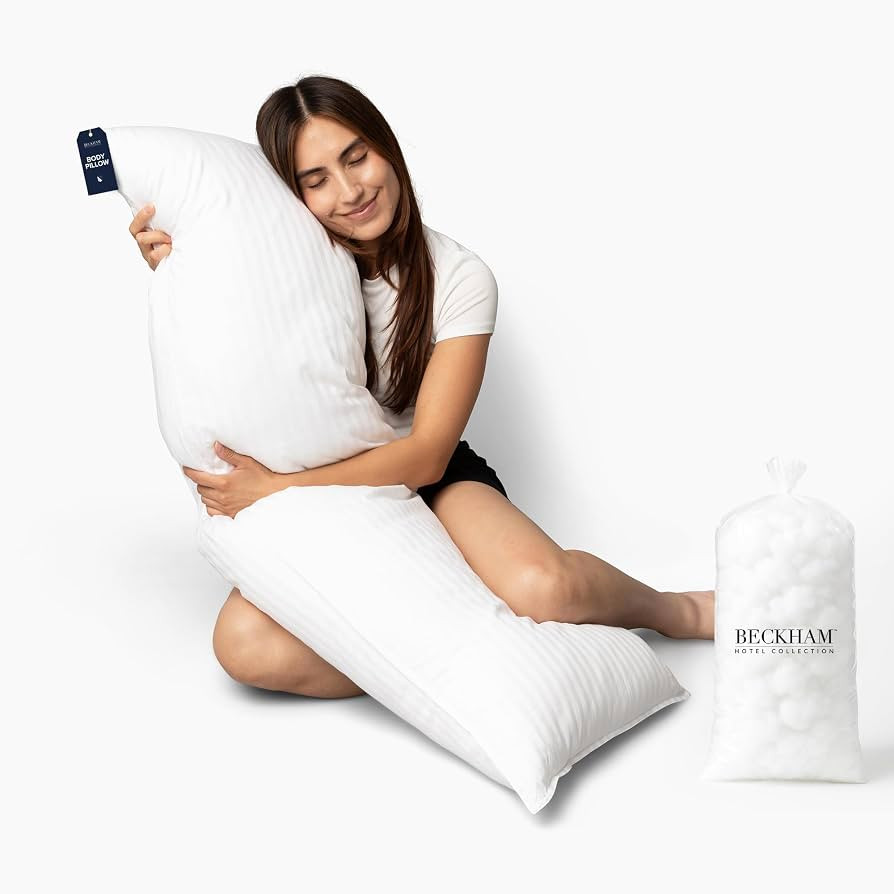 Beckham Hotel Collection Customizable Body Pillow with Soft Extra Fill \u2013 Cotton Shell & Soft... | Amazon (US)