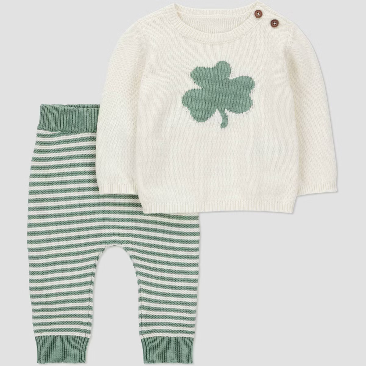Carter's Just One You® Baby 2pc St. Patrick's Day Shamrock Sweater and Striped Jogger Pants Set ... | Target