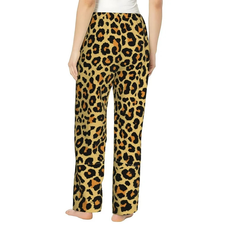 Leopard Women'S Pajama Pants Drawstring Pj Bottoms Pants With Pockets Small | Walmart (US)