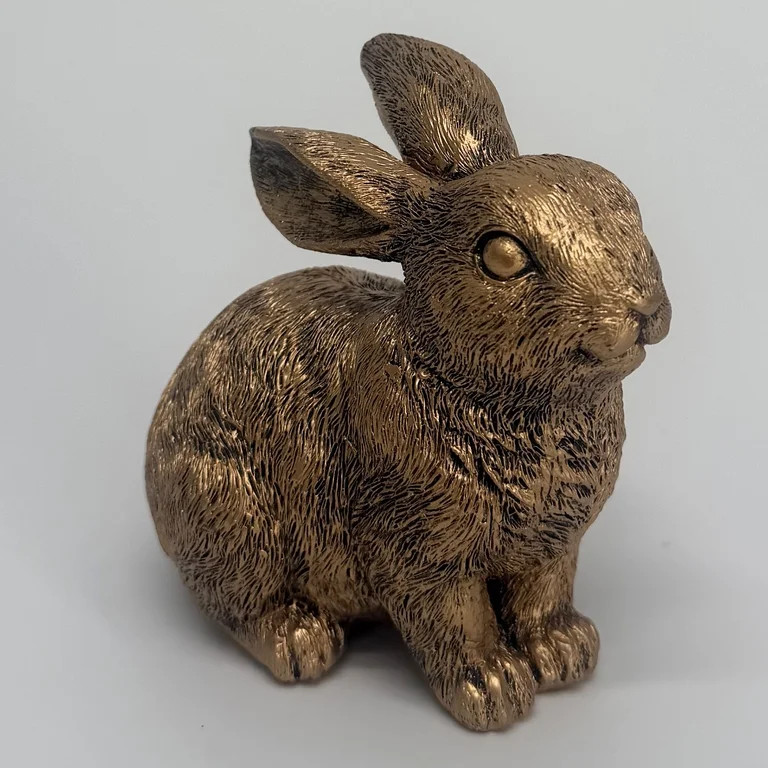Resin Lying Bunny Tabletop Easter Decoration, Bronze, 2.75", by My Texas House | Walmart (US)