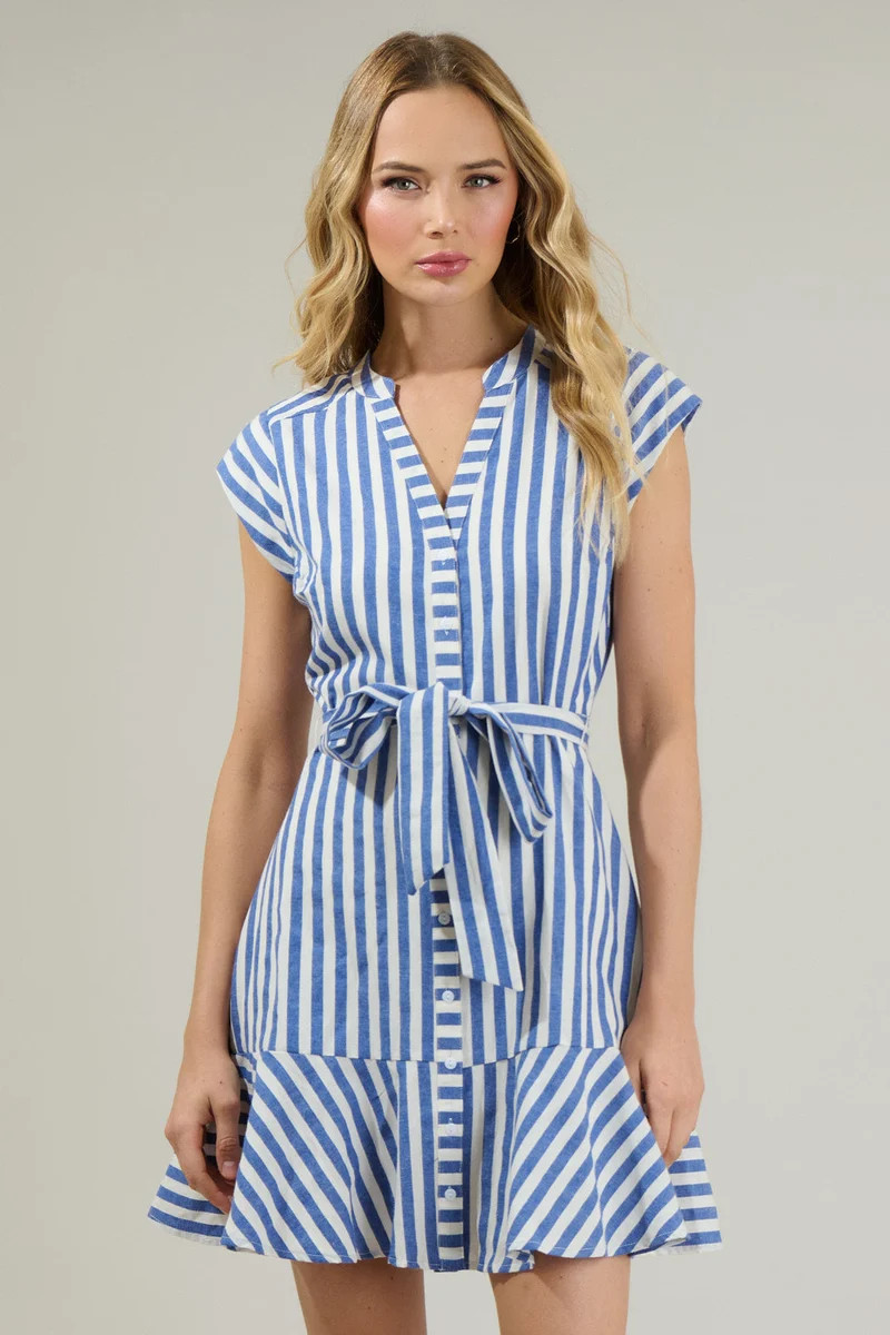 Babette Striped Shirt Mini Dress | Sugarlips