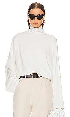 Helsa The Oversized Turtleneck Tee in Supreme Jersey in White from Revolve.com | Revolve Clothing (Global)