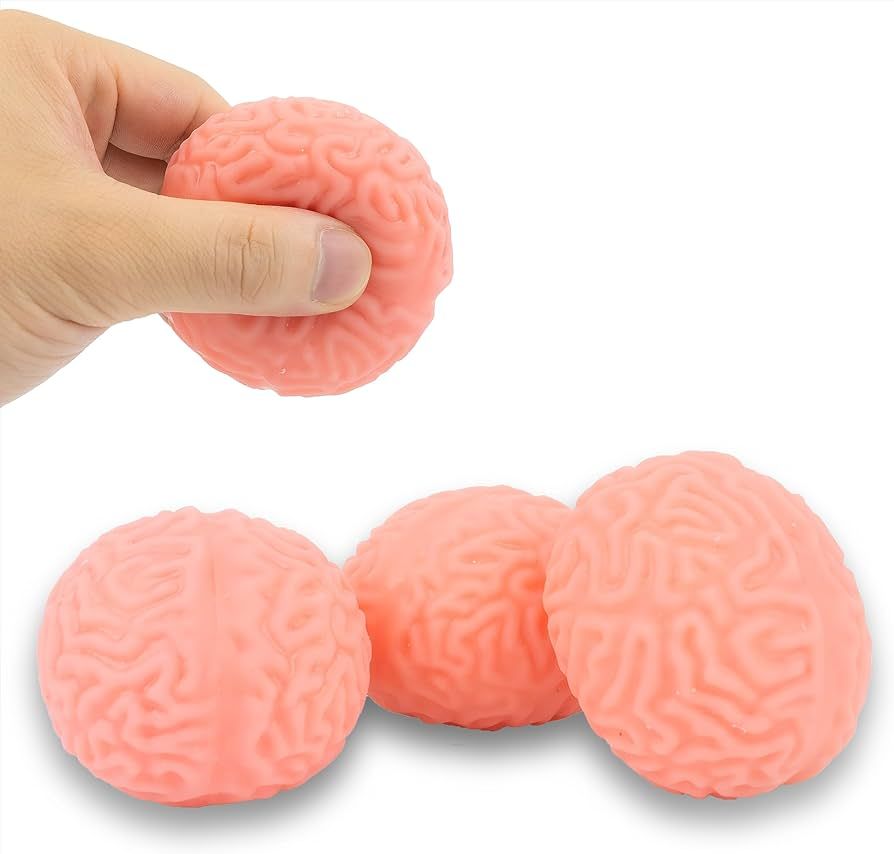 Amazon.com: 3 Pieces Brain Stress Balls Brain Splat Ball Brain Shaped Toys Zombie Brains Balls Re... | Amazon (US)