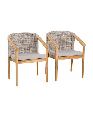 Set Of 2 Indoor Outdoor Teak Dining Chairs | Kitchen & Dining Room | Marshalls | Marshalls