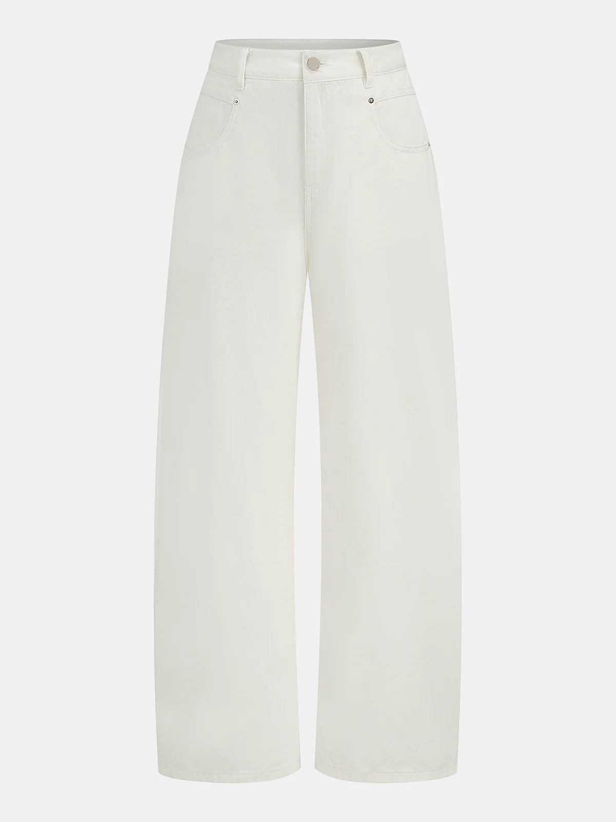 Mid Waist Wide Leg Denim Pants | Commense