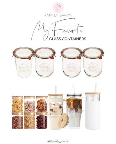 Glass containers galore! From canning jars to iced coffee cups, these are my go-to essentials. 

#LTKOver40 #LTKHome #LTKFindsUnder50
