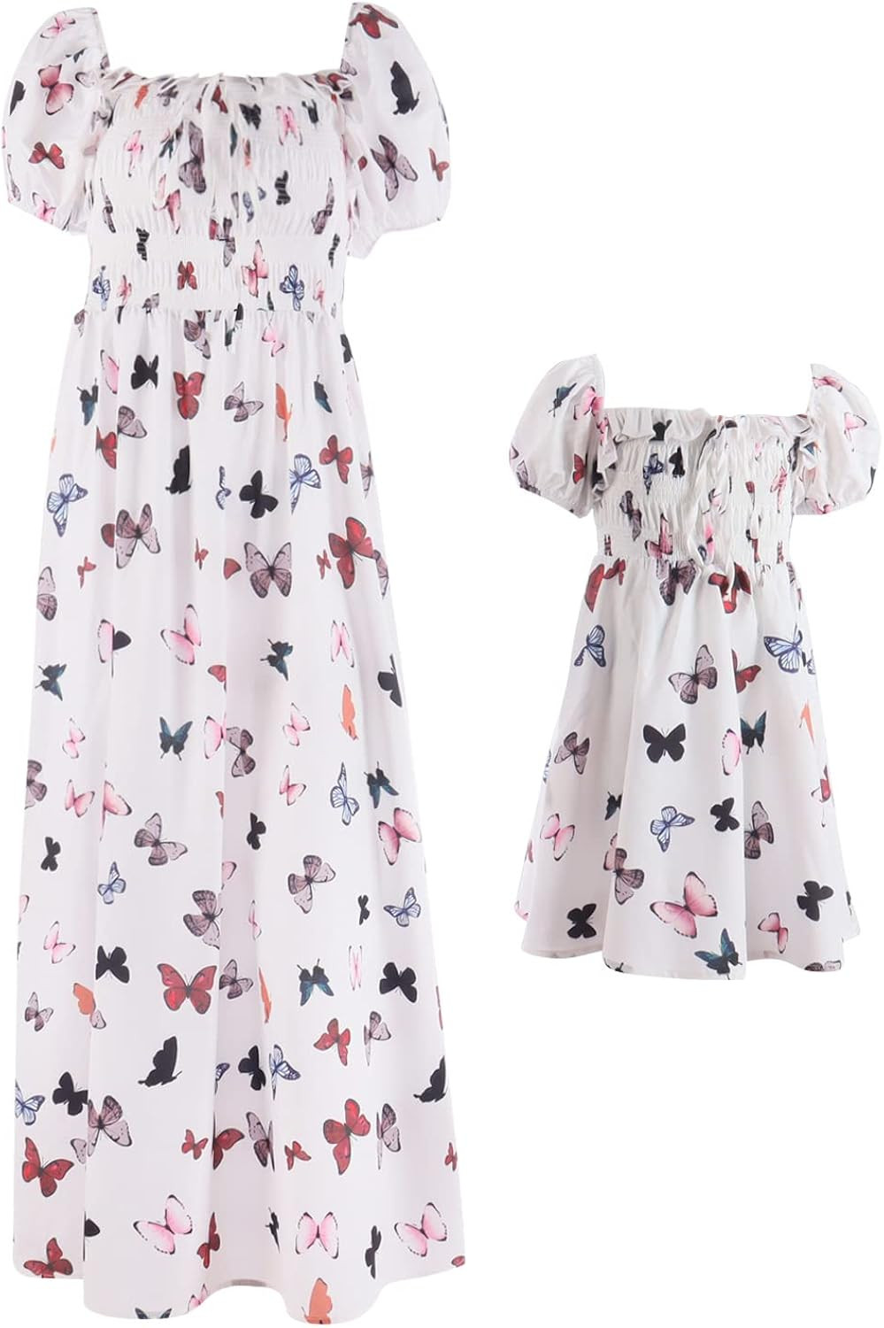 Mommy and Me Dresses Sleeveless Spaghetti Shoulder Straps Plaid Floral Midi Dress Beach Boho Mom ... | Amazon (US)