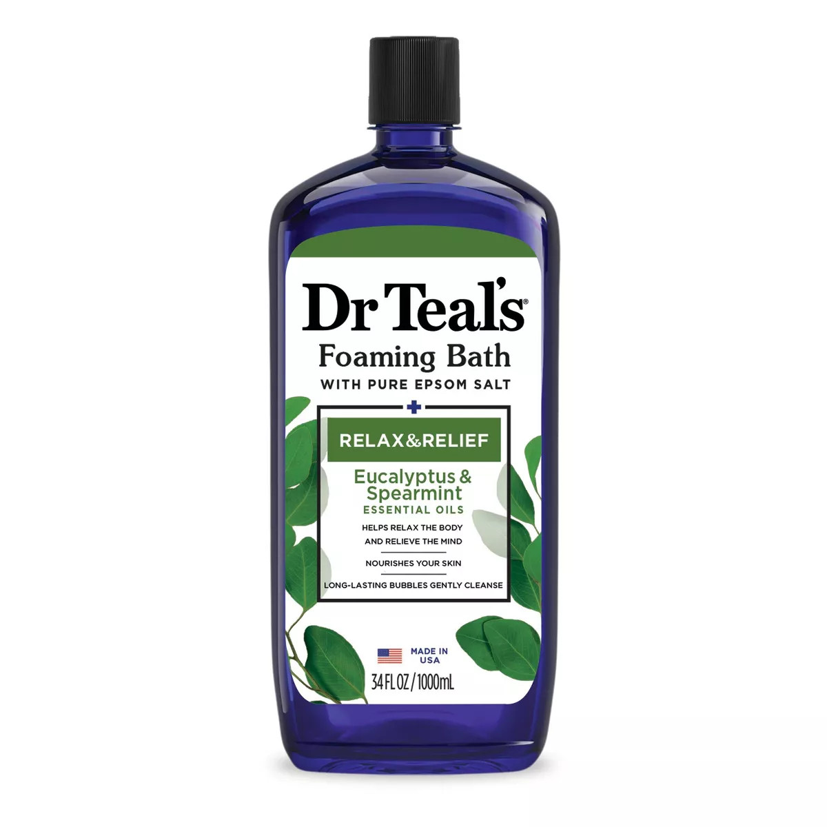 Dr Teal's Relax & Relief Eucalyptus and Spearmint Foaming Bubble Bath - 34 fl oz | Target