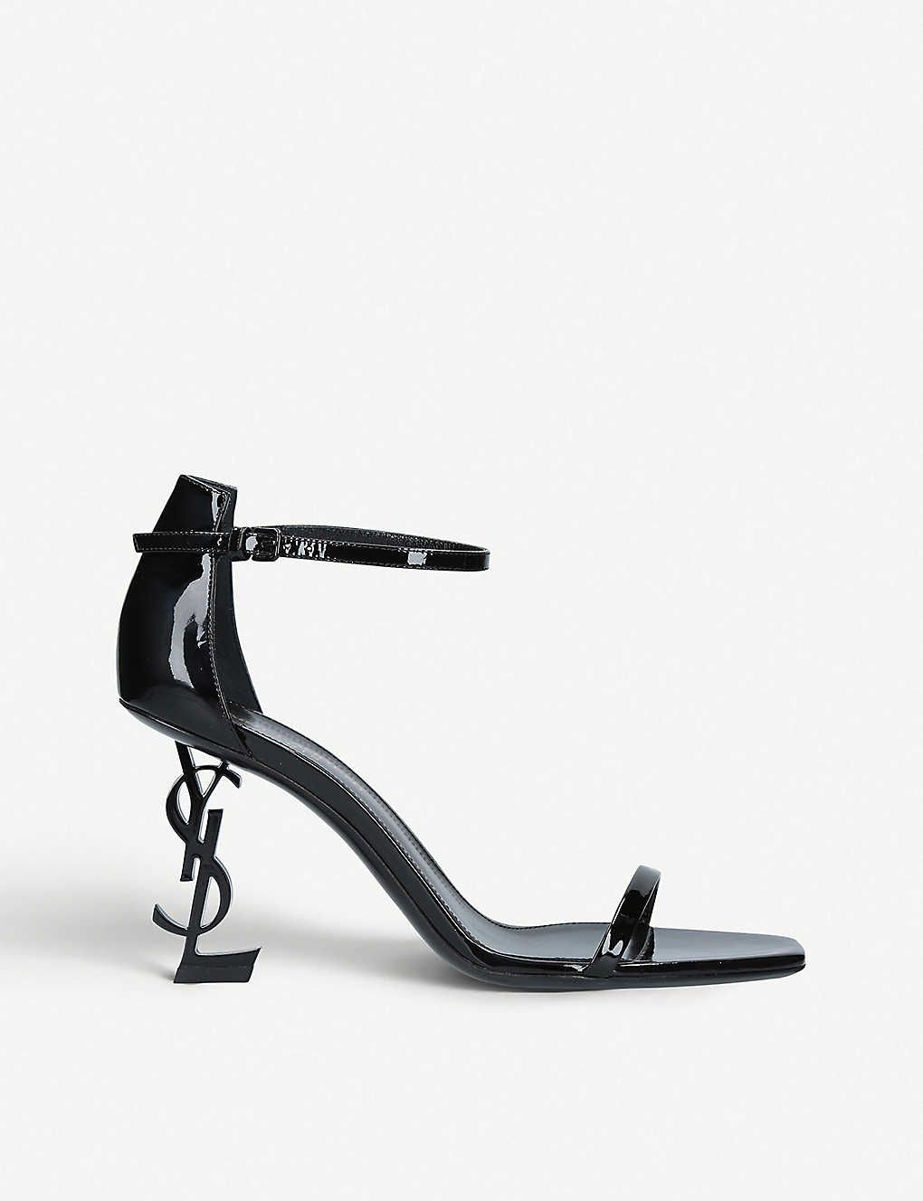 SAINT LAURENT Opyum 85 leather heeled sandals | Selfridges