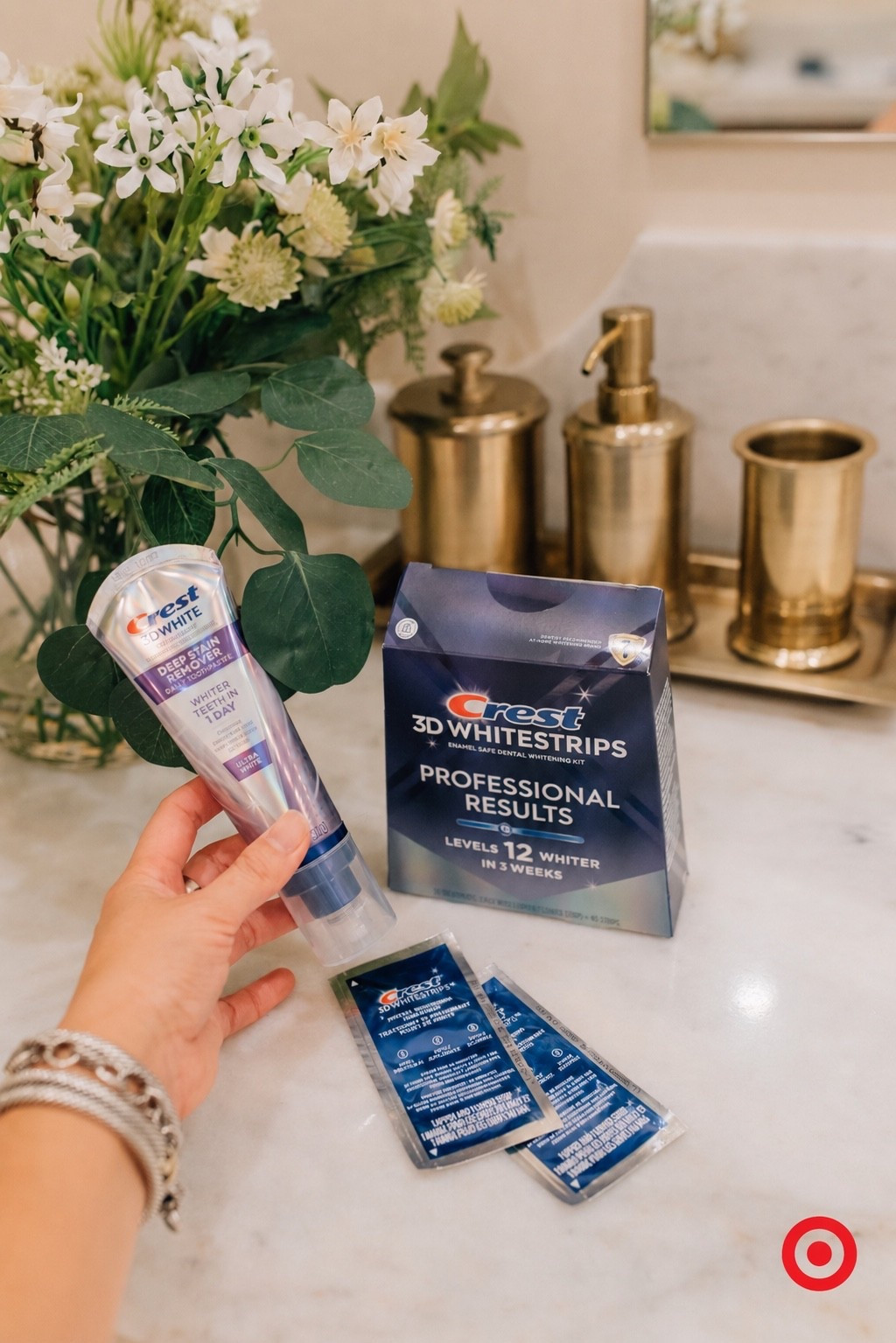 #AD My favorite products for keeping my teeth white even with my daily coffee. ☕️🤍 I always grab my Crest favorites at Target: Crest 3D White Deep Stain Remover Toothpaste for whiter teeth in just one day, plus Crest 3D Whitestrips when I want an extra whitening boost. @target @crest #targetpartner #oralcareroutine #liketkit @shop.ltk