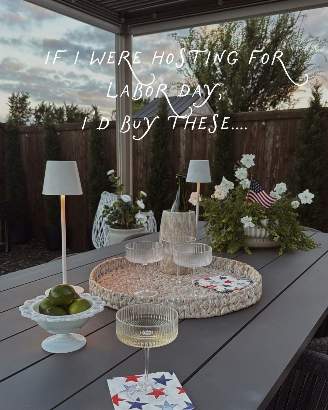 Labor Day hosting ideas. Outdoor hosting, fall hosting, fall patio idea