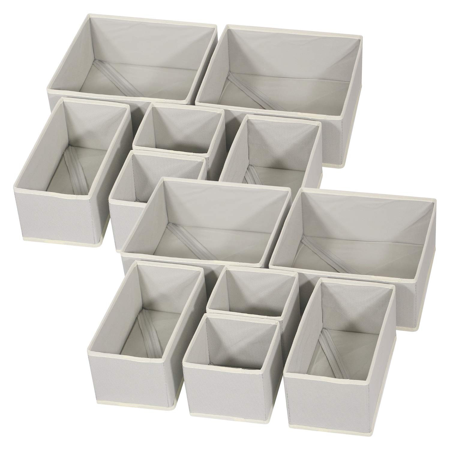 DIOMMELL 12 Pack Foldable Cloth Storage Box Closet Dresser Drawer Organizer Fabric Baskets Bins Cont | Amazon (US)