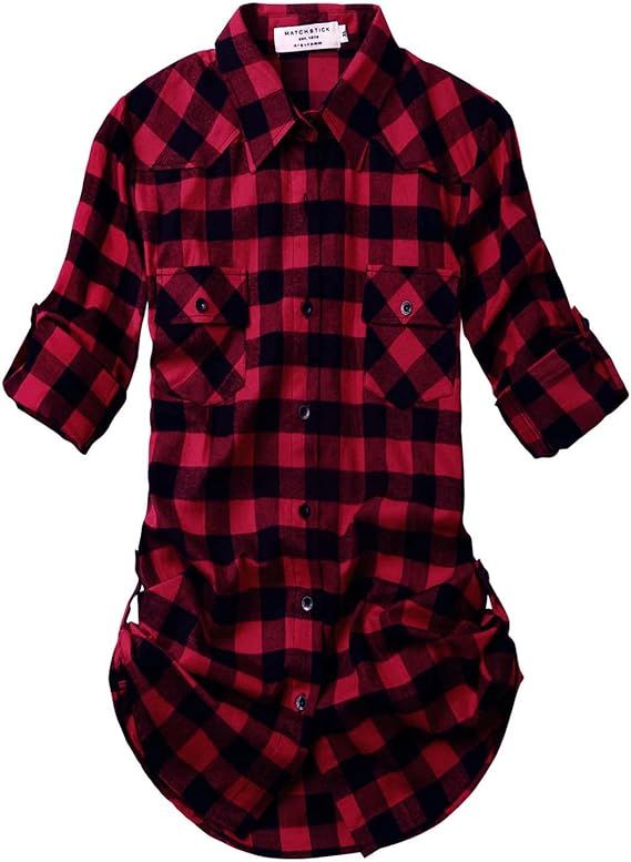 Match Women's Long Sleeve Flannel Plaid Shirt | Amazon (US)