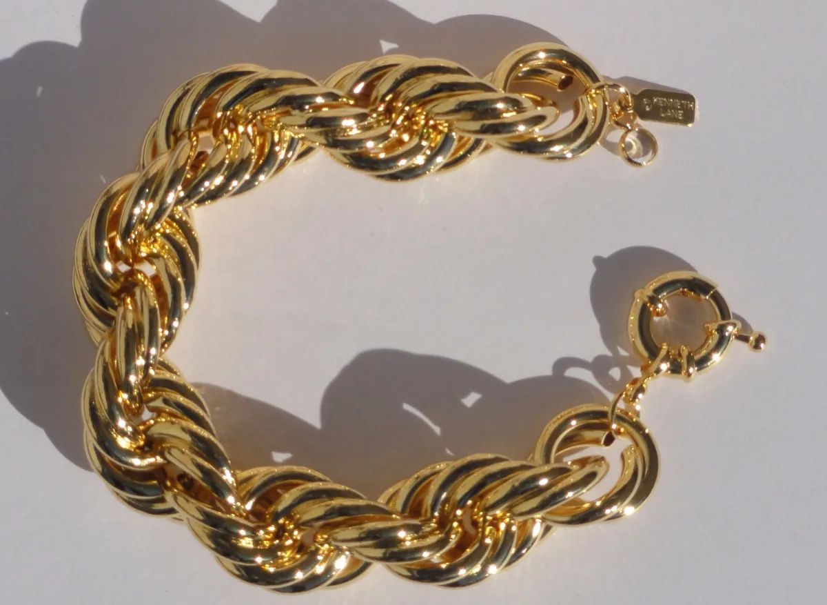 KENNETH JAY LANE KJL 22k Gold Plated CHUNKY TWIST ROPE BRACELET NEW  | eBay | eBay US