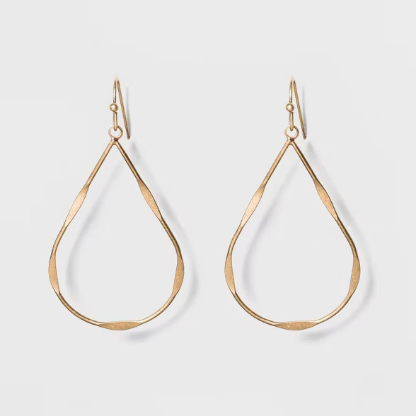 Textured Wire Teardrop Earrings - Universal Thread | Target