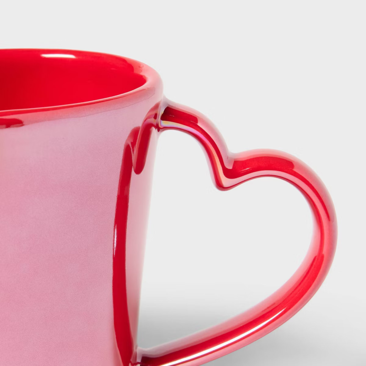 15 oz Stoneware Heart Handle Mug Red - Spritz™ | Target
