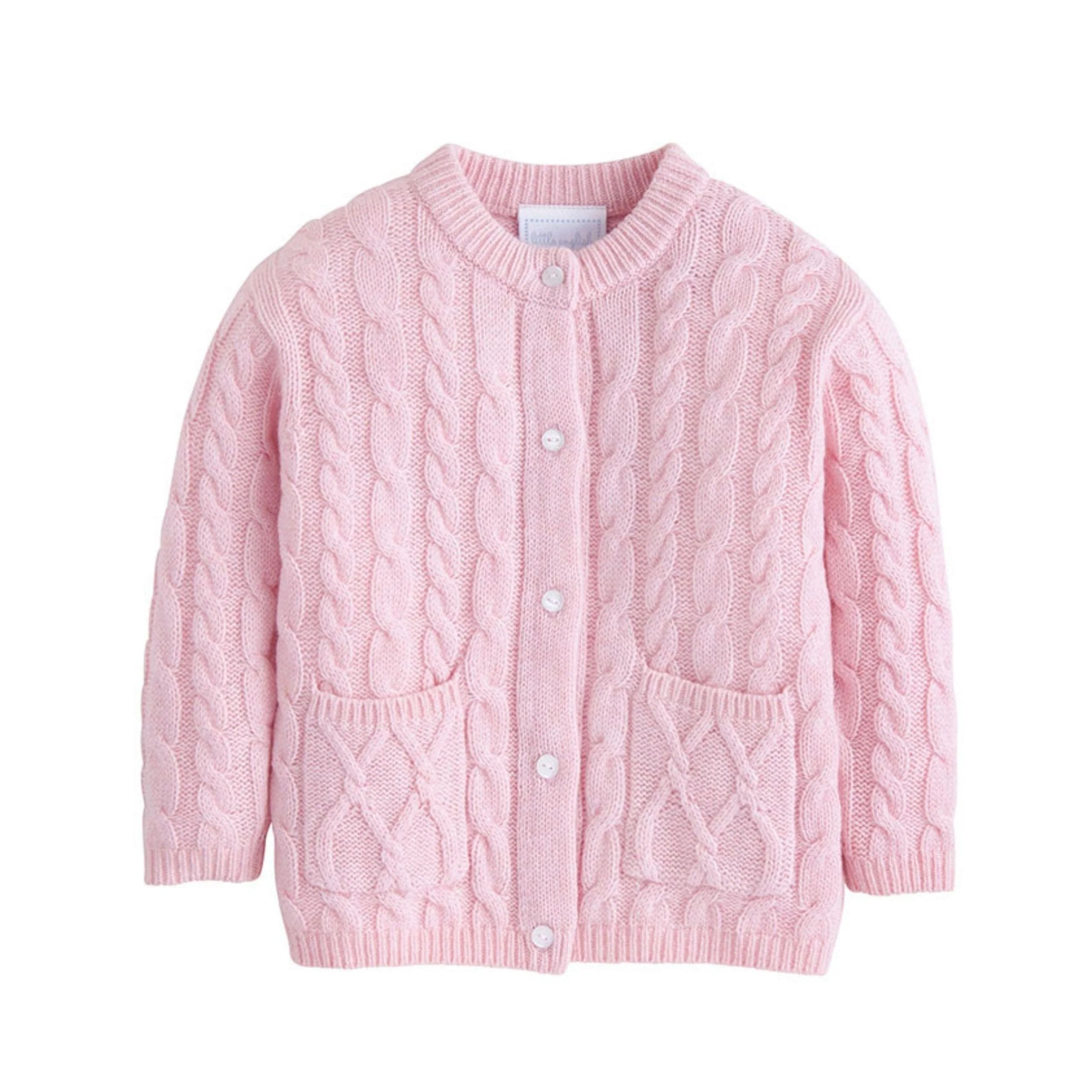 Girl's Light Pink Cashmere Cardigan | Little English