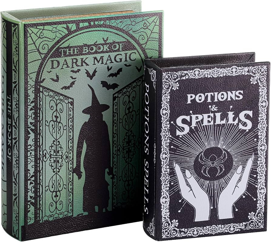 Beeveer Set of 2 Magic Nesting Halloween Faux Books Decoration Indoor | Amazon (US)