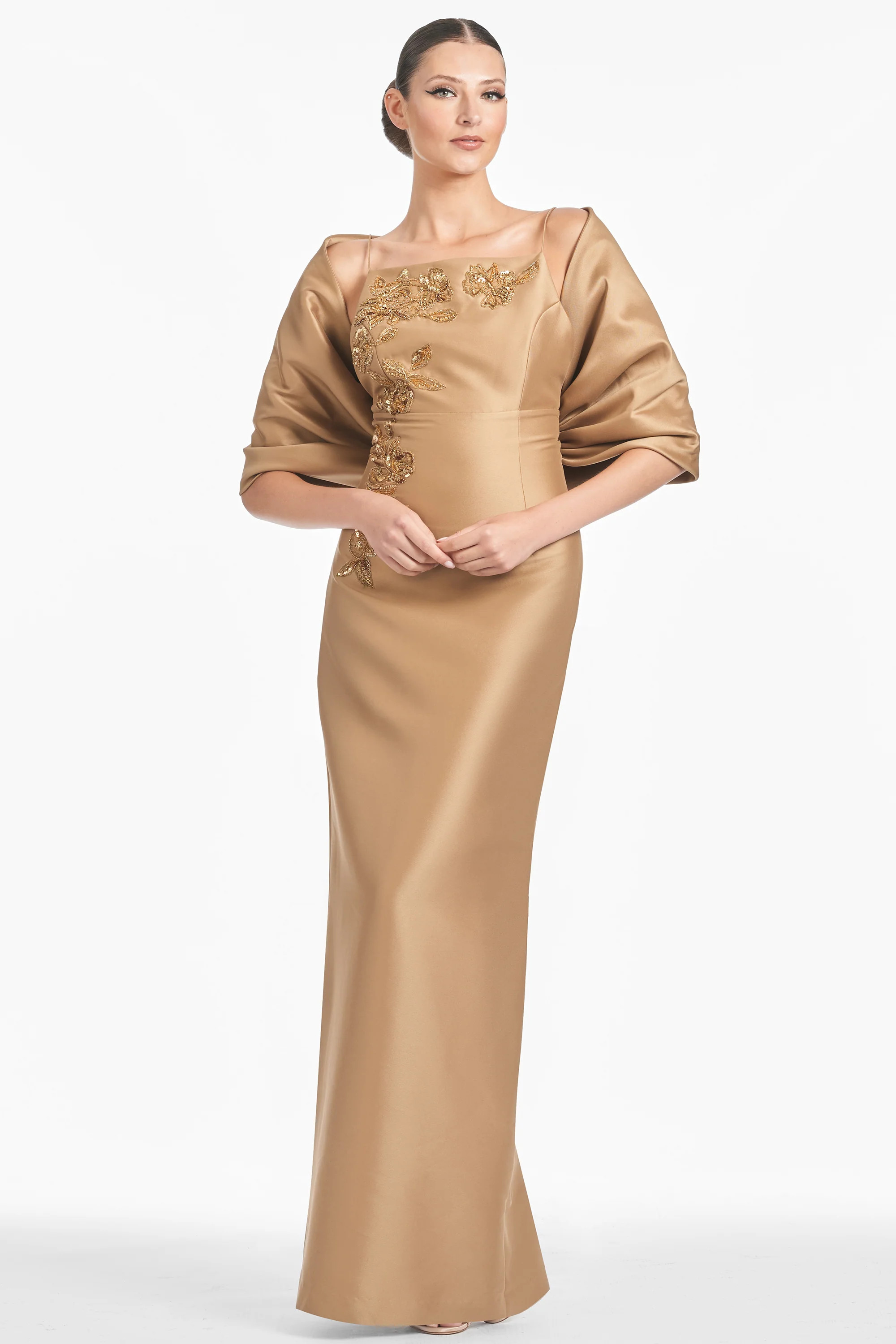 Embellished Pryce Gown - Chestnut Gold | Sachin and Babi