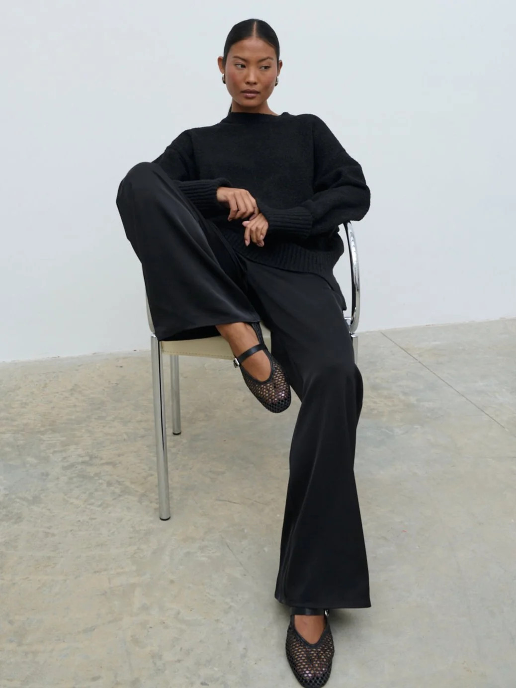 Breya Satin Drawstring Trousers - Black | Pretty Lavish (UK)