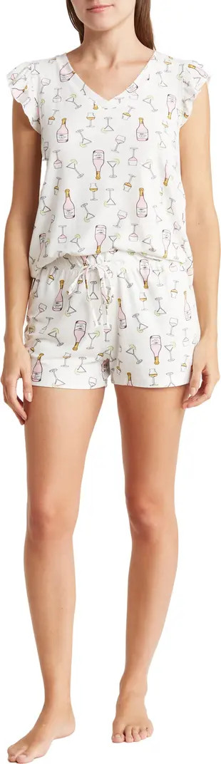 KIKIT V-Neck Ruffle Short Sleeve Top & Shorts Set | Nordstromrack | Nordstrom Rack