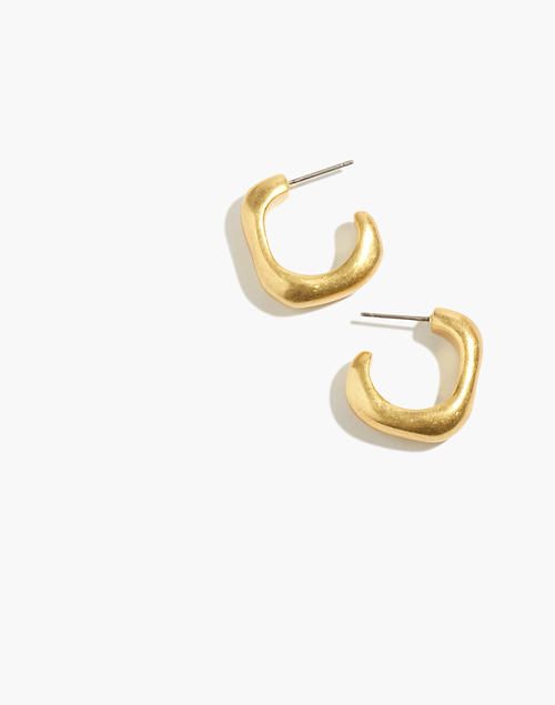 Angled Chunky Small Hoop Earrings | Madewell