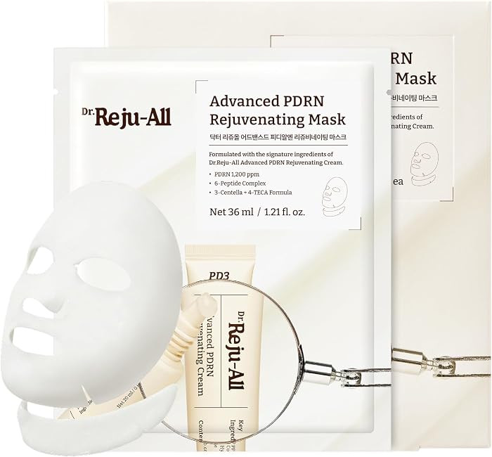 Dr.Reju-All Advanced PDRN Rejuvenating Mask - Face & Neck Korean Sheet Mask with 1,200 ppm PDRN, ... | Amazon (US)